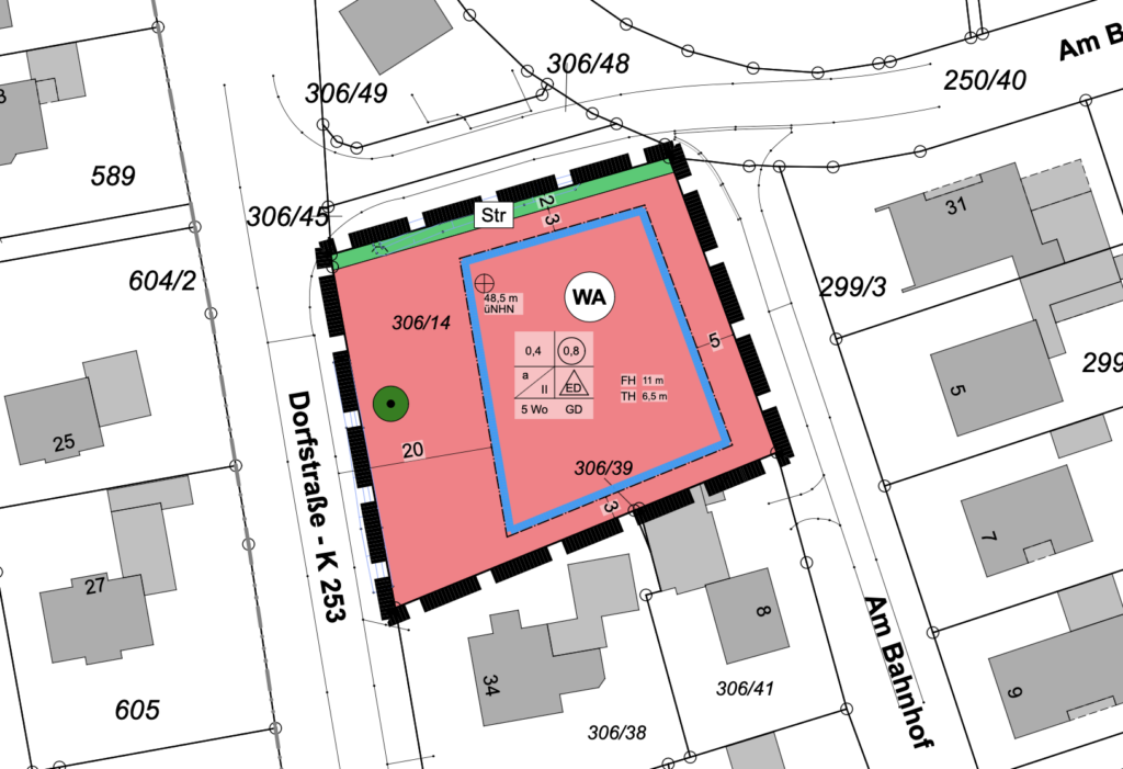 Gemeinde Visbek Bebauungsplan Zeichnung Wohngebiet