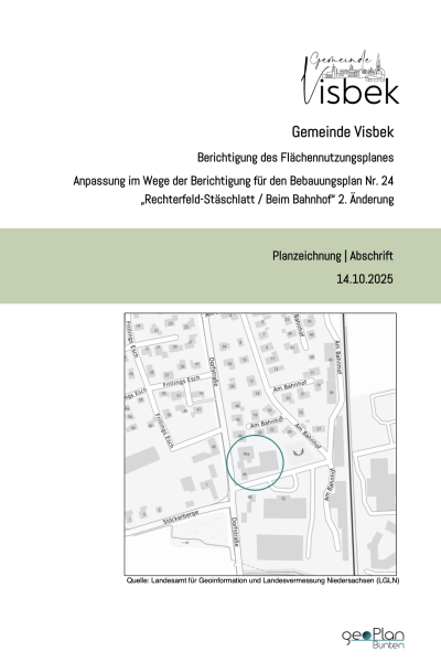Gemeinde Visbek Bebauungsplan Referenz geoPan Bunten