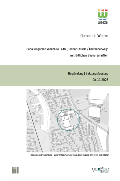 Bebauungsplan Wohngebiet Begründung