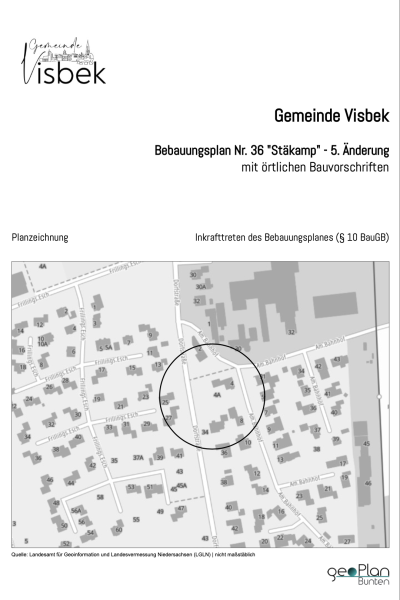 Gemeinde Visbek Bebauungsplan geoPlan Bunten